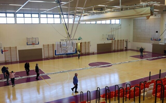 A view of Moriah’s megillah spanning an entire basketball court. (Rahn Sas via JTA) A view of Moriah’s megillah spanning an entire basketball court. (Rahn Sas via JTA)