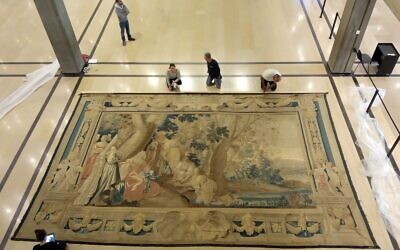 A 17th century Flemish tapestry that hung in the Tel Aviv Museum of Art from 1971, later restituted to the original owners, the Mosse family in Berlin (Courtesy Tel Aviv Museum of Art)