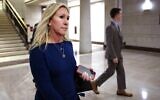 US Rep. Marjorie Taylor Greene (Republican of Georgia) arrives for a House Republican caucus candidate forum to replace outgoing conference chair, Rep. Liz Cheney (Republican of Wyoming) at the Capitol on May 13, 2021 in Washington, DC. (Kevin Dietsch / GETTY IMAGES NORTH AMERICA / Getty Images via AFP)