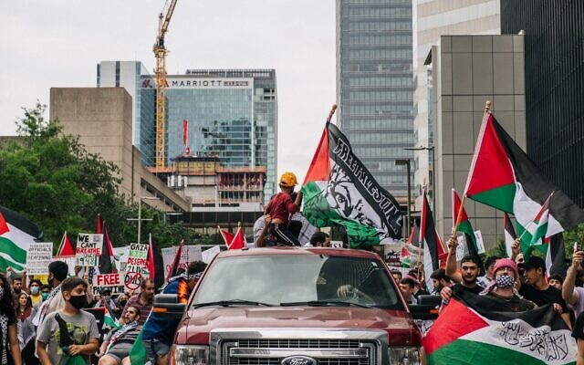 Pro-Palestinian demonstrators march to the Houston City Hall on May 15, 2021 in Houston, Texas. (Photo by Brandon Bell / GETTY IMAGES NORTH AMERICA / Getty Images via AFP) Pro-Palestinian demonstrators march to the Houston City Hall on May 15, 2021 in Houston, Texas. (Photo by Brandon Bell / GETTY IMAGES NORTH AMERICA / Getty Images via AFP)