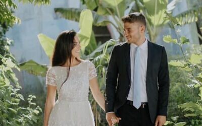 Yarona and Liron Weinberg, both officers in the IDF, headed back to the army with the recent escalation and decided to give their planned Golan honeymoon to another recently wedded couple from the south (Courtesy Yarona Weinberg)