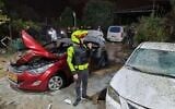 The scene of a rocket strike in the city of Lod that killed two people on May 12, 2021 (Magen David Adom)