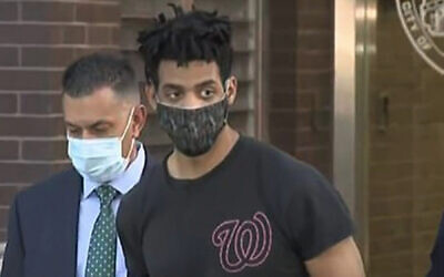 Jordan Burnette, the suspect in a series of synagogue attacks in the Riverdale section of the Bronx on May 3, 2021. (Screen capture/WCBS-2)