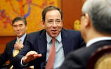Then-Deputy Secretary of State Thomas R. Nides (center) talks to South Korean Foreign Minister Kim Sung-hwan (right) in Seoul, South Korea, on February 29, 2012. (AP Photo/ Lee Jin-man, Pool)