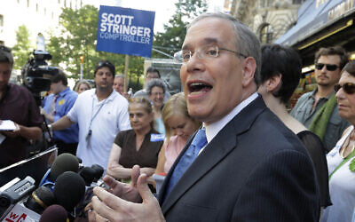 In this July 8, 2013 file photo, Manhattan Borough President Scott Stringer addresses the media at a news conference in New York (AP Photo/Richard Drew, File)