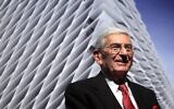 In this Thursday, Jan. 6, 2011, file photo, billionaire Eli Broad attends the unveiling of the Broad Art Foundation contemporary art museum designs in Los Angeles (AP Photo/Jae C. Hong, File)