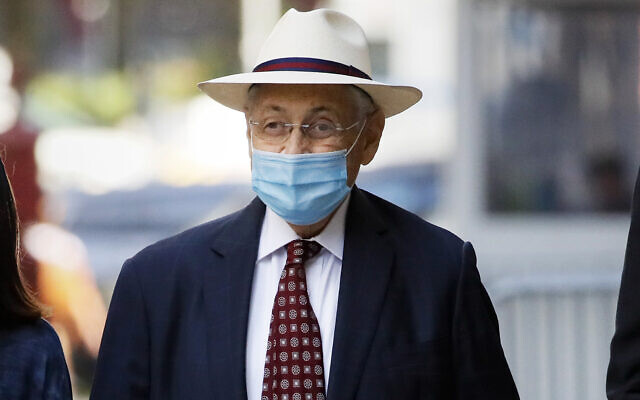 Former New York Assembly Speaker Sheldon Silver leaves US District Court after he was sentenced to 6 1/2 years in prison, in New York, July 20, 2020. (AP Photo/John Minchillo, File)