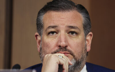 US Sen. Ted Cruz listens during a Senate Judiciary Committee hearing on voting rights, on Capitol Hill in Washington, April 20, 2021. (Evelyn Hockstein/Pool via AP, File)