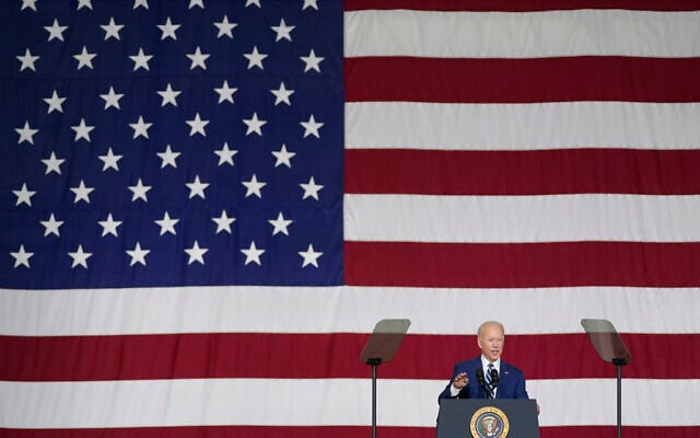 US President Joe Biden speaks at Joint Base Langley-Eustis in Hampton, Va., Friday, May 28, 2021. (AP Photo/Patrick Semansky) US President Joe Biden speaks at Joint Base Langley-Eustis in Hampton, Va., Friday, May 28, 2021. (AP Photo/Patrick Semansky)