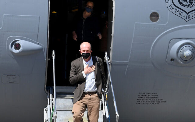 US Deputy Assistant Secretary for Israeli-Palestinian Affairs arrives at Ben Gurion Airport on May 14, 2021. (Matty Stern/US Embassy Jerusalem) US Deputy Assistant Secretary for Israeli-Palestinian Affairs arrives at Ben Gurion Airport on May 14, 2021. (Matty Stern/US Embassy Jerusalem)