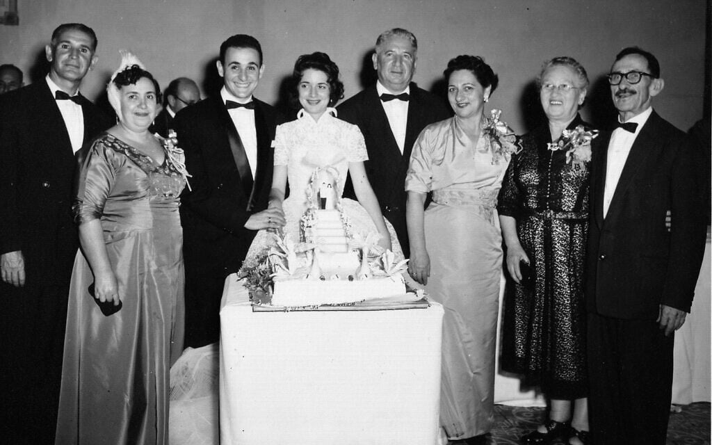 Ruth Behar's parents' wedding in Havana in 1956, with her Sephardic grandparents on the left and her Ashkenazi grandparents and great-grandparents on the right. (Courtesy)