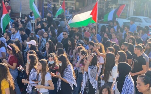 Thousands of demonstrators observe Nakba Day in Sakhnin, northern Israel, on Saturday, May 15, 2021 (Credit: Ali Siryouji/Joint List) Thousands of demonstrators observe Nakba Day in Sakhnin, northern Israel, on Saturday, May 15, 2021 (Credit: Ali Siryouji/Joint List)