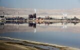 A view of the Dead Sea Works factory on February 2, 2018. (Issac Harari/Flash90)