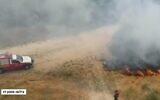 Fire in a field in in southern Israel, May 25, 2021 (Channel 12 screenshot)