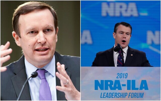US Senators Chris Murphy (L) and Todd Young. (AP/collage) US Senators Chris Murphy (L) and Todd Young. (AP/collage)