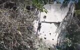 Damage after a rocket fired from the Gaza Strip landed in the Ramat Gan Safari, May 15, 2021 (Screen grab/Ynet)