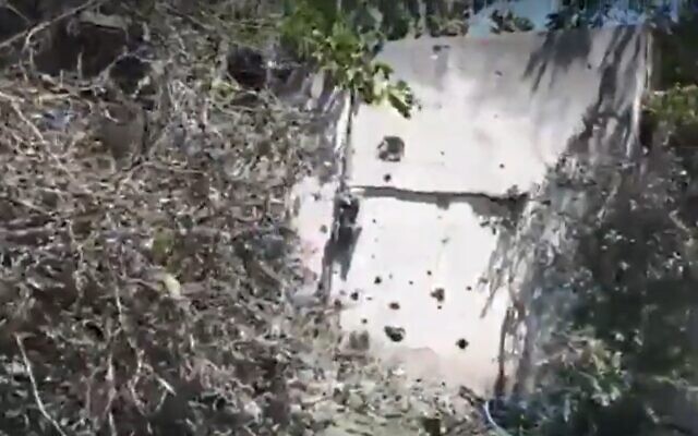 Damage after a rocket fired from the Gaza Strip landed in the Ramat Gan Safari, May 15, 2021 (Screen grab/Ynet) Damage after a rocket fired from the Gaza Strip landed in the Ramat Gan Safari, May 15, 2021 (Screen grab/Ynet)
