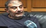 Samir Sfeir in an interview with al-Jadeed TV on May 28, 2021. (screen capture: YouTube)