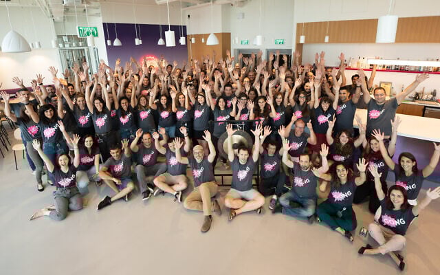 The Gong team at the Israeli R&D center, June 2021 (Rami Zarnagar)