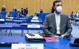 Iran's Governor to the International Atomic Energy Agency (IAEA) Kazem Gharib Abadi attends the IAEA Board of Governors meeting at the agency's headquarters in Vienna, Austria, on June 7, 2021. (JOE KLAMAR / AFP)