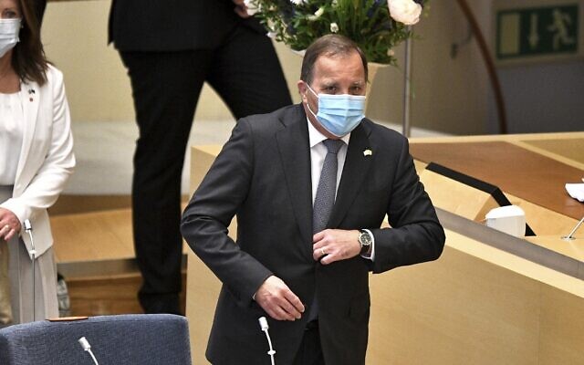 Sweden's Prime Minister Stefan Löfven arrives at the Swedish Parliment in Stockholm on June 21, 2021 (Claudio BRESCIANI / TT News Agency / AFP) / Sweden OUT Sweden's Prime Minister Stefan Löfven arrives at the Swedish Parliment in Stockholm on June 21, 2021 (Claudio BRESCIANI / TT News Agency / AFP) / Sweden OUT