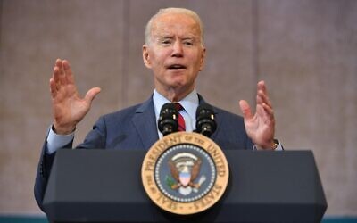 US President Joe Biden speaks after visiting a mobile vaccination unit in  Raleigh, North Carolina on June 24, 2021. (Mandel Ngan/AFP)