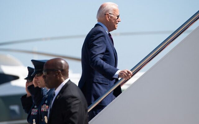 US President Joe Biden boards Air Force One prior to departing from Joint Base Andrews in Maryland, on June 29, 2021. (Saul Loeb/AFP) US President Joe Biden boards Air Force One prior to departing from Joint Base Andrews in Maryland, on June 29, 2021. (Saul Loeb/AFP)