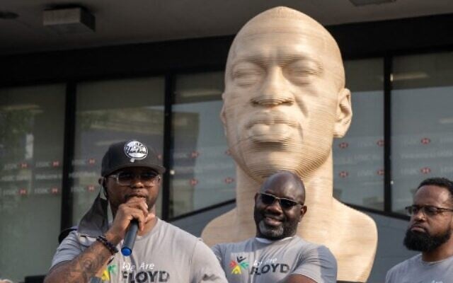 Illustrative: Terrance Floyd speaks at the unveiling of a statute dedicated to his brother George Floyd at Flatbush Junction on June 19, 2021, in the Brooklyn borough of New York City. (David Dee Delgado/Getty Images via AFP) Illustrative: Terrance Floyd speaks at the unveiling of a statute dedicated to his brother George Floyd at Flatbush Junction on June 19, 2021, in the Brooklyn borough of New York City. (David Dee Delgado/Getty Images via AFP)