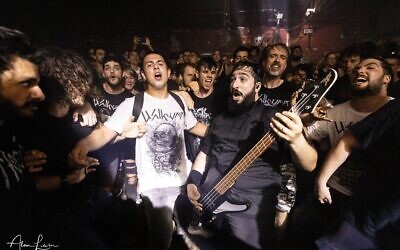 Israeli fans go wild at June 6 concert of alternative metal bad Walkways, one of the first rock-and-roll shows post-pandemic (Courtesy Alon Levin)