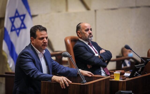 Joint List head Ayman Odeh addresses the Knesset plenum on June 13, 2021. (Noam Moskowitz/Knesset) Joint List head Ayman Odeh addresses the Knesset plenum on June 13, 2021. (Noam Moskowitz/Knesset)