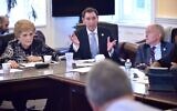 New York City Council member Chaim Deutsch shown at a budget negotiating team meeting in 2018. (John McCarten/New York City Council/ via JTA)
