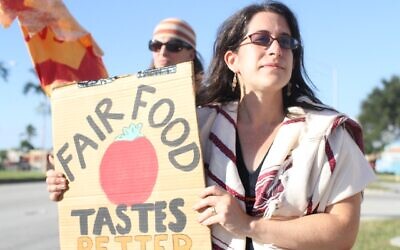 Rabbi Rachel Kahn-Troster spent a decade with the human rights group T’ruah, including years advocating on behalf of farmworkers. Earlier this year, she left to become the executive vice president of the Interfaith Center on Corporate Responsibility. (Courtesy of Kahn-Troster/ via JTA)
