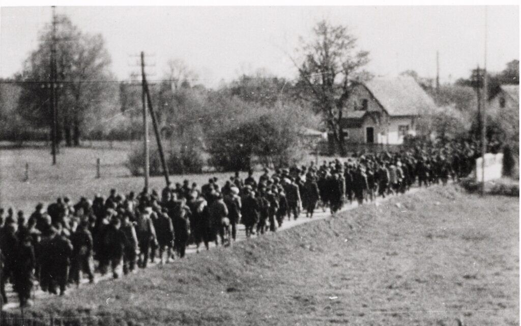 An undated clandestine image of a Nazi-led forced march. (Courtesy US Holocaust Memorial Museum) An undated clandestine image of a Nazi-led forced march. (Courtesy US Holocaust Memorial Museum)