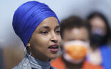 Democratic Representative Ilhan Omar of Minnesota at the Capitol in Washington, March 11, 2021. (AP Photo/J. Scott Applewhite)