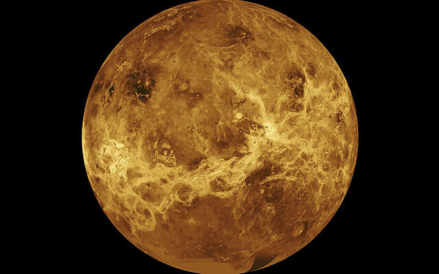 This image made available by NASA shows the planet Venus made with data from the Magellan spacecraft and Pioneer Venus Orbiter. (NASA/JPL-Caltech via AP) This image made available by NASA shows the planet Venus made with data from the Magellan spacecraft and Pioneer Venus Orbiter. (NASA/JPL-Caltech via AP)