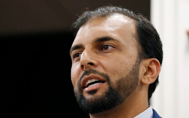 This Oct. 8, 2019, file photo shows Democratic candidate for the 28th district for the Virginia Senate, Qasim Rashid, in Fredericksburg, Virginia (AP Photo/Steve Helber, File) This Oct. 8, 2019, file photo shows Democratic candidate for the 28th district for the Virginia Senate, Qasim Rashid, in Fredericksburg, Virginia (AP Photo/Steve Helber, File)