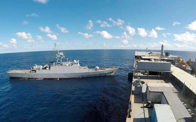 Iranian warships seen in the Atlantic Ocean, June 10, 2021. (Iranian Army via AP)