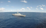 In this photo released on June 10, 2021, by the Iranian army, an Iranian warship moves in the Atlantic Ocean. (Iranian Army via AP)