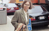 The New Yorker writer, Janet Malcolm, leaves the Federal Courthouse in San Francisco, California, on June 3, 1993. (AP/George Nikitin)