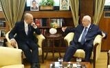 Prime Minister Naftali Bennett (right) and President Reuven Rivlin meet at the President's House, June 23, 2021. (President's House)