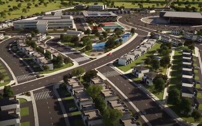 A digital rendering of what the 'Ciudad de la Tora' (City of Torah) will look like in Ixtapan de la Sal, Mexico. (Screenshot from YouTube via JTA)