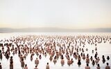 Photographer Spencer Tunick photographed 1,200 naked participants in the Dead Sea in 2011 to raise awareness of the shrinking salty waters, and will return in October 2021 to photograph a new installation (Courtesy Spencer Tunick)