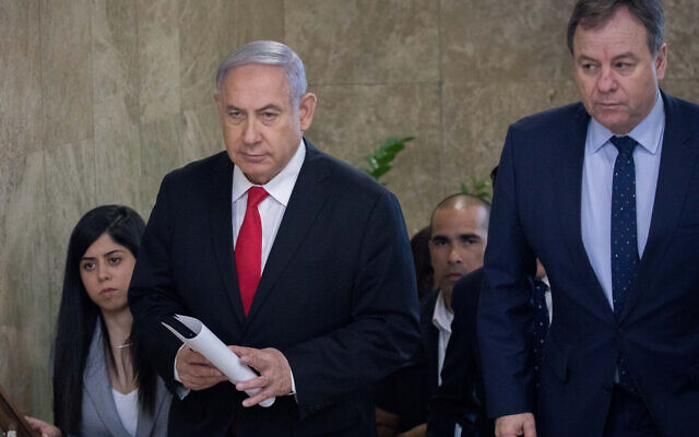 Benjamin Netanyahu arrives to the weekly cabinet meeting at the Prime Minister's Office in Jerusalem on June 10, 2018. (Yonatan Sindel/Flash90/File) Benjamin Netanyahu arrives to the weekly cabinet meeting at the Prime Minister's Office in Jerusalem on June 10, 2018. (Yonatan Sindel/Flash90/File)