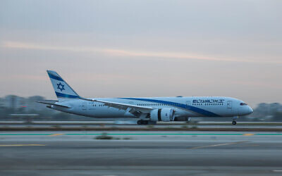 An airplane takes off at Ben Gurion International Airport, on May 7, 2021. (Yossi Aloni/FLASH90)