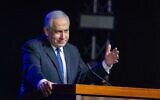 IPrime Minister Benjamin Netanyahu at a ceremony in Jerusalem on June 6, 2021. (Olivier Fitoussi/Flash90)