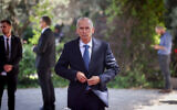 Israel's new minister of public security, Omer Barlev, arrives for a group photo of the newly sworn-in government at the President's Residence in Jerusalem, on June 14, 2021. (Yonatan Sindel/Flash90)