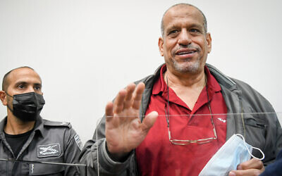 Sheikh Yusuf Albaz appears for a hearing at the Rishon Lezion Magistrate's Court on June 17, 2021. (Flash90)