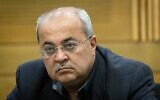Joint List MK Ahmad Tibi at the Knesset in Jerusalem, on June 22, 2021. (Yonatan Sindel/Flash90)