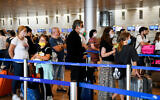 Travelers seen at Ben Gurion International Airport, on June 23, 2021. (Flash90)