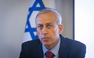 Then-coronavirus czar Nachman Ash attends a press conference in Jerusalem on June 23, 2021. (Yonatan Sindel/Flash90)